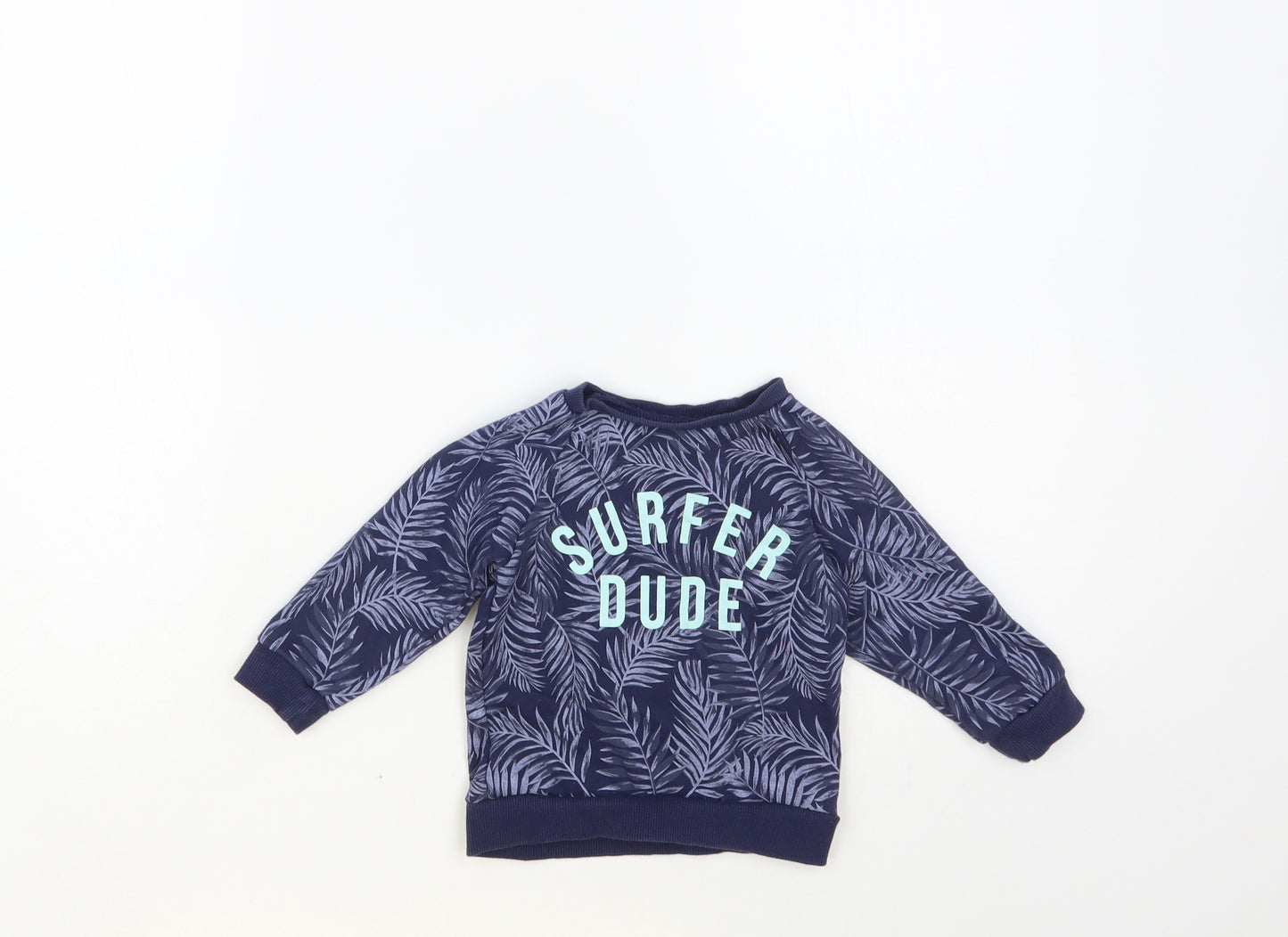 Primark Baby Blue Floral Cotton Pullover Jumper Size 9-12 Months Pullover - Surfer Dude