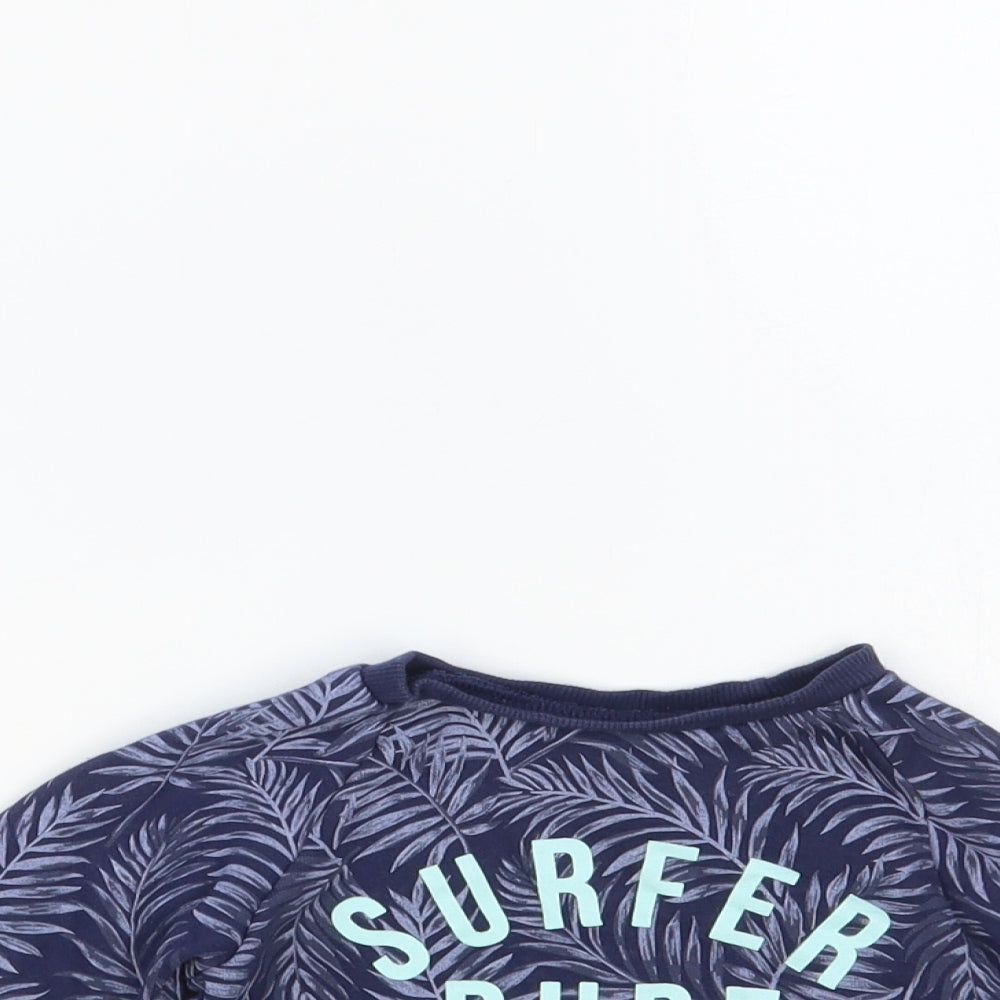 Primark Baby Blue Floral Cotton Pullover Jumper Size 9-12 Months Pullover - Surfer Dude
