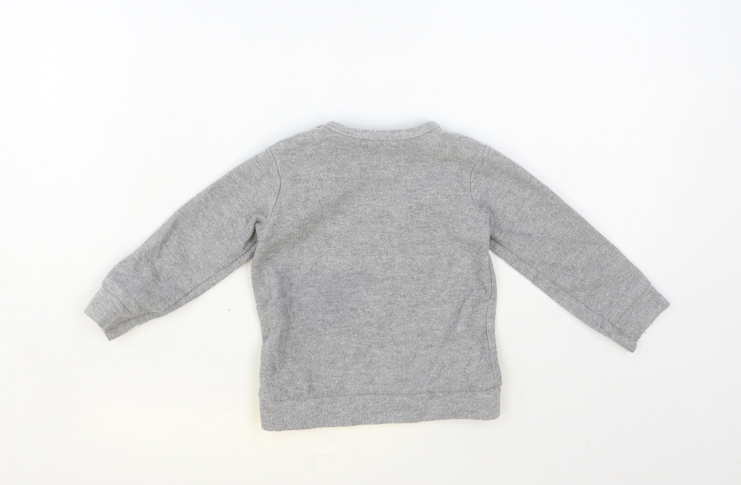 George Baby Grey Cotton Pullover Jumper Size 12-18 Months Snap - Little Boy Big Dreams