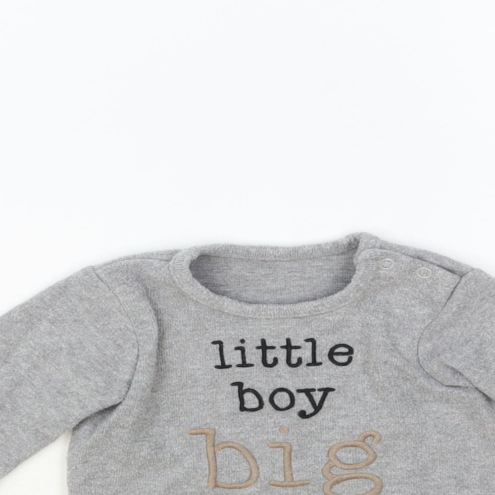 George Baby Grey Cotton Pullover Jumper Size 12-18 Months Snap - Little Boy Big Dreams