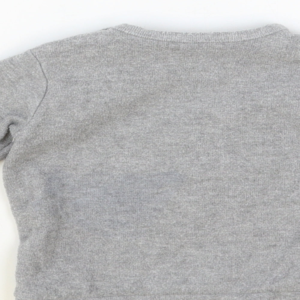 George Baby Grey Cotton Pullover Jumper Size 12-18 Months Snap - Little Boy Big Dreams
