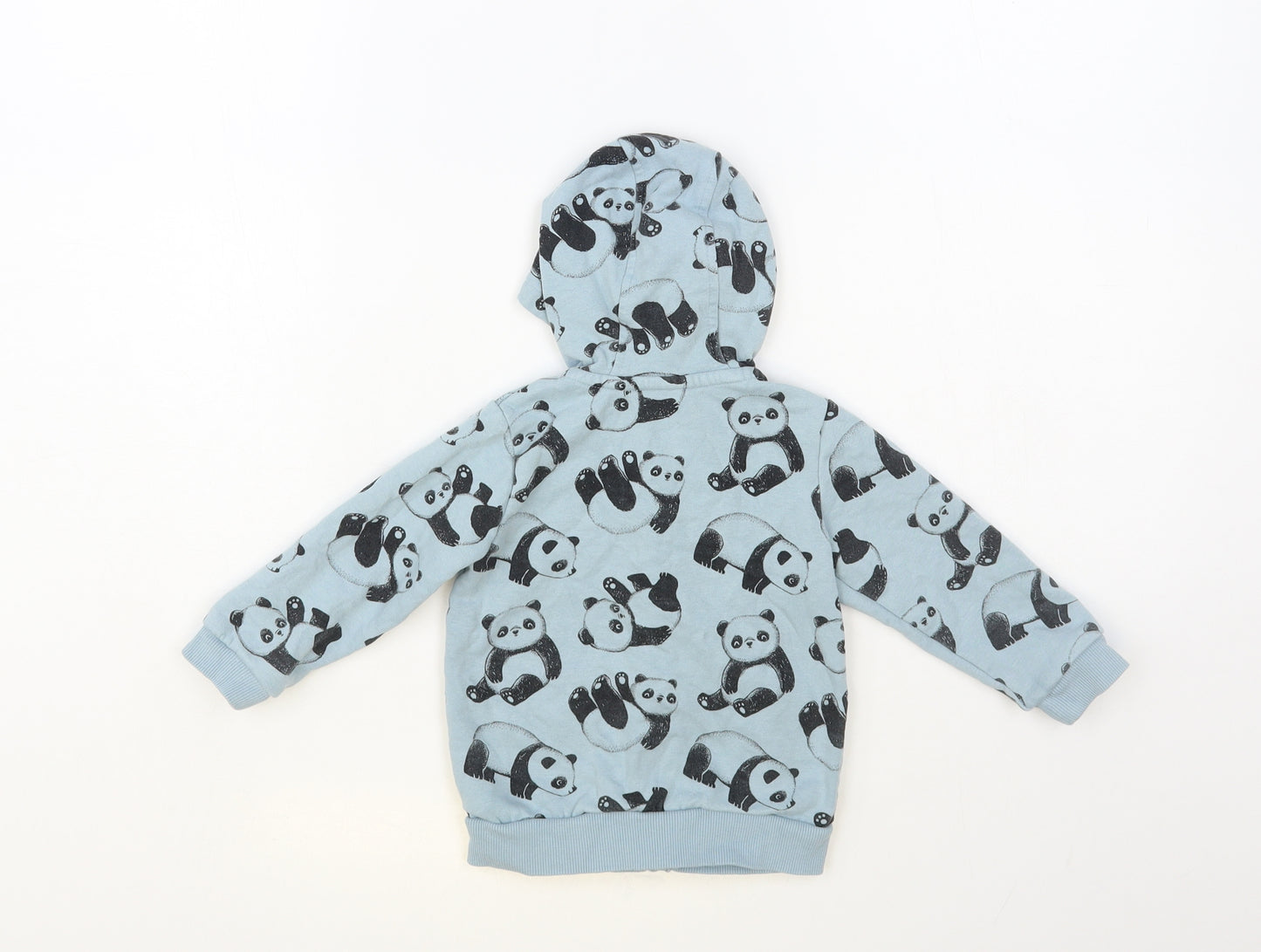 George Baby Blue Geometric Cotton Full Zip Jumper Size 9-12 Months Zip - Panda Print