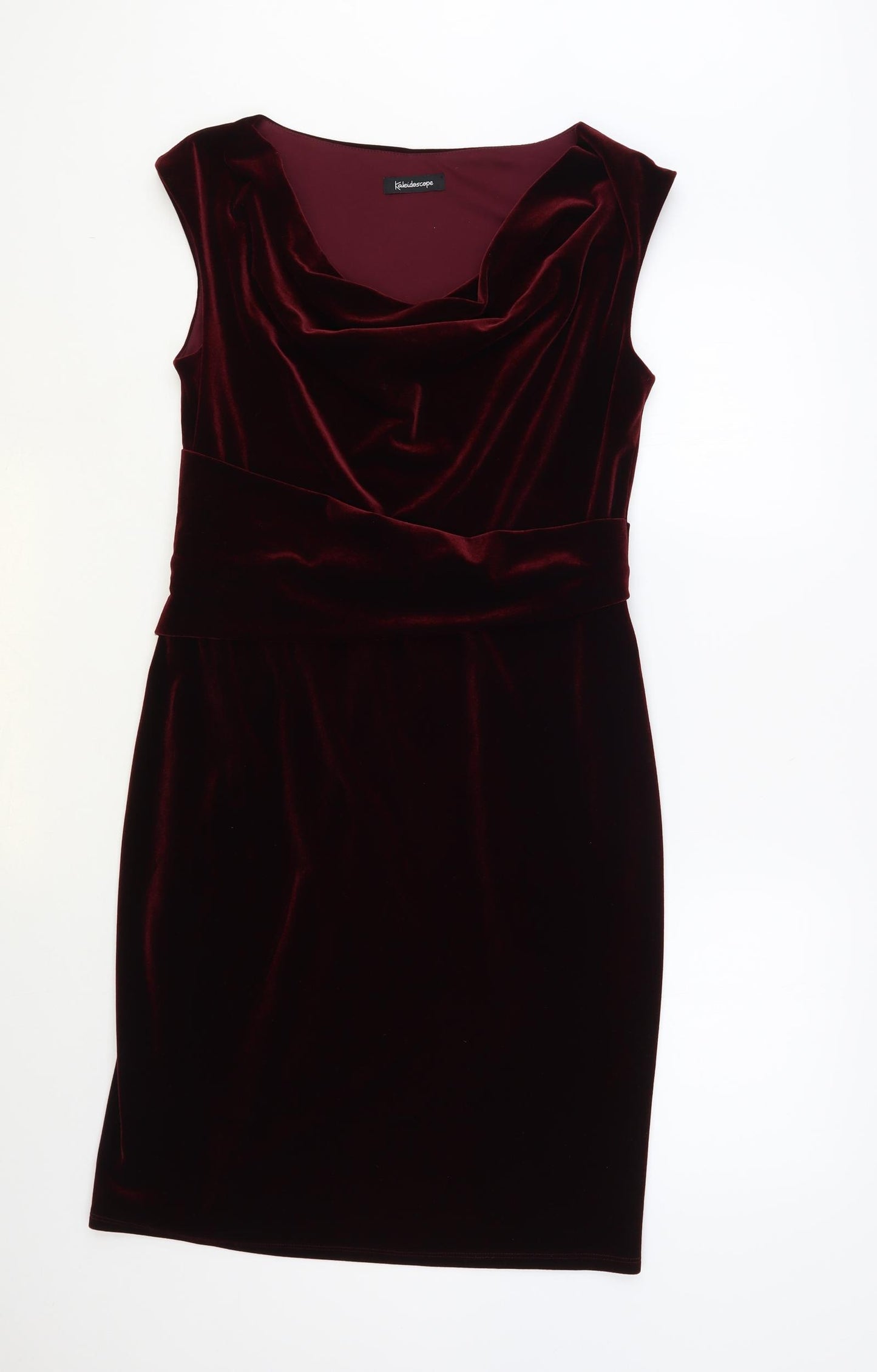 Kaleidoscope Womens Red Polyester Pencil Dress Size 14 Cowl Neck Pullover