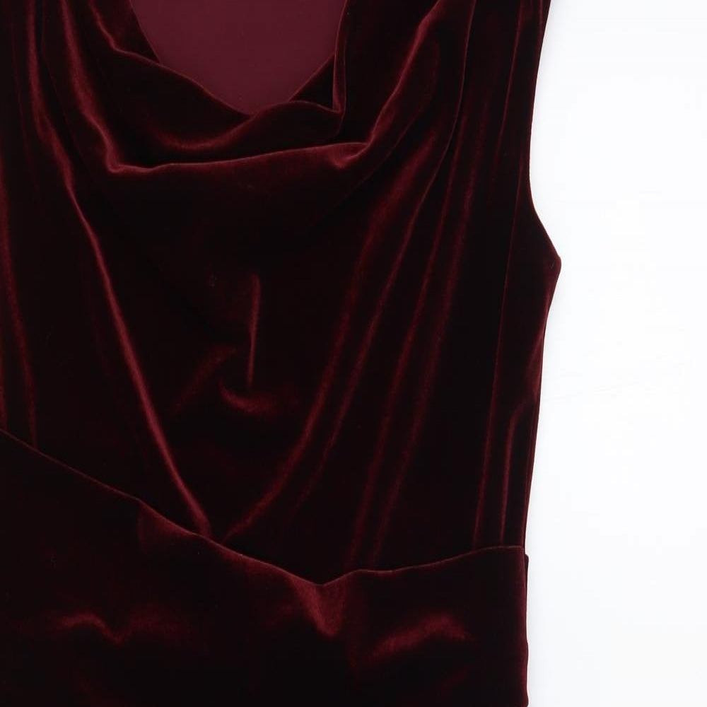 Kaleidoscope Womens Red Polyester Pencil Dress Size 14 Cowl Neck Pullover