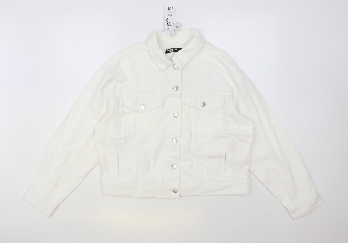 George Womens White Jacket Size 14 Button