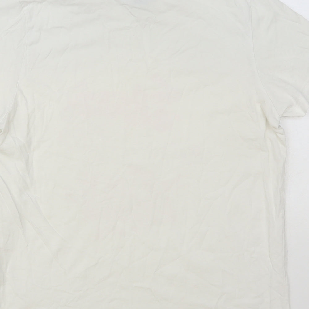 Primark Womens White Cotton Basic T-Shirt Size 10 Crew Neck - Treat Everyone With Kindness