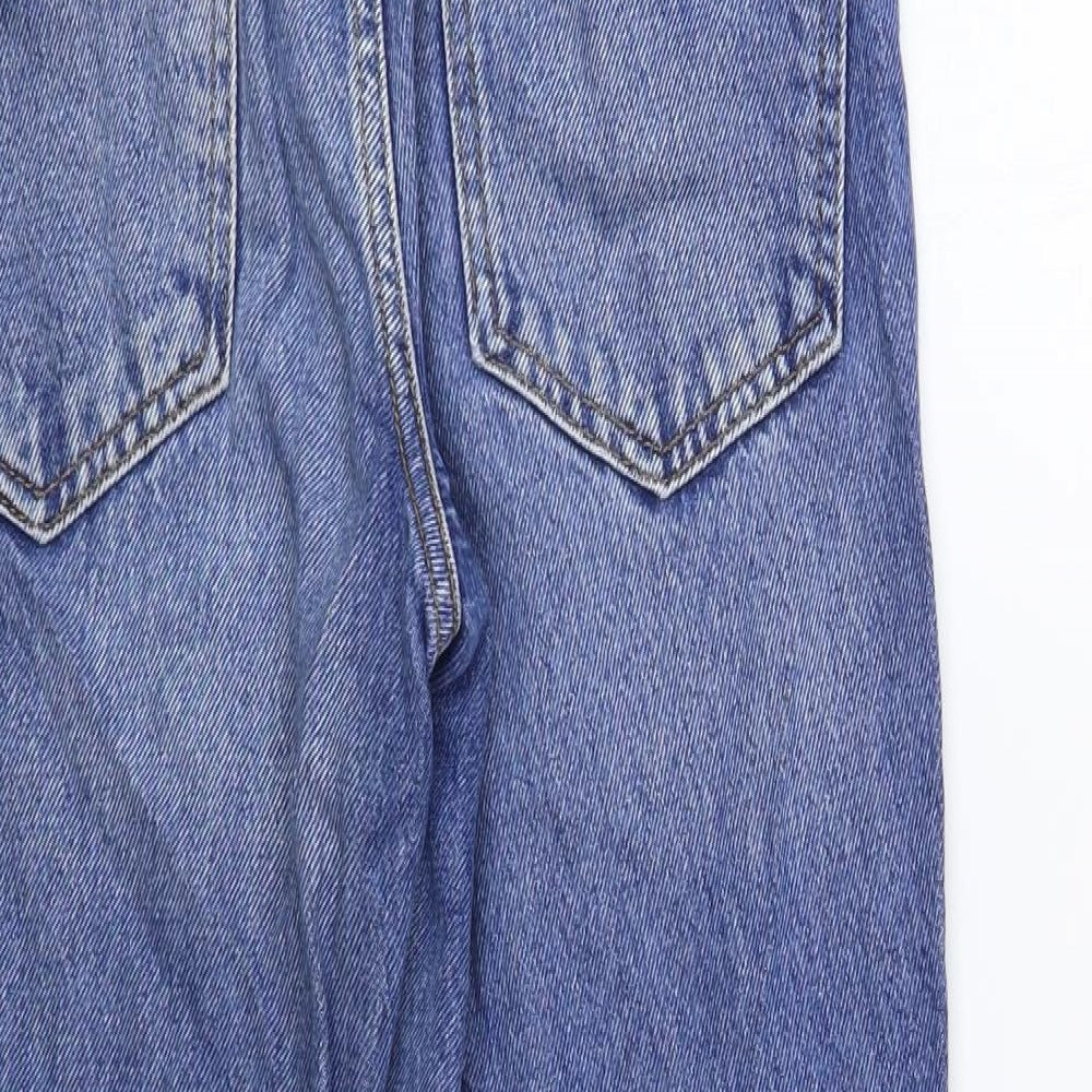 River Island Womens Blue Cotton Tapered Jeans Size 10 L27 in Regular Button