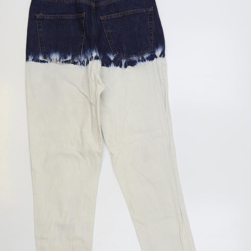 Topshop Womens Multicoloured Cotton Tapered Jeans Size 28 in L32 in Regular Button - Tie-Dye