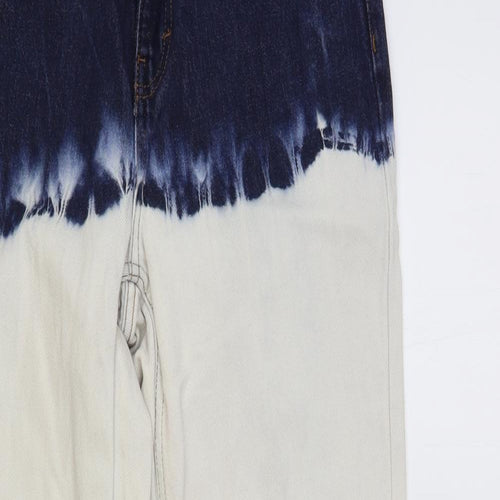 Topshop Womens Multicoloured Cotton Tapered Jeans Size 28 in L32 in Regular Button - Tie-Dye