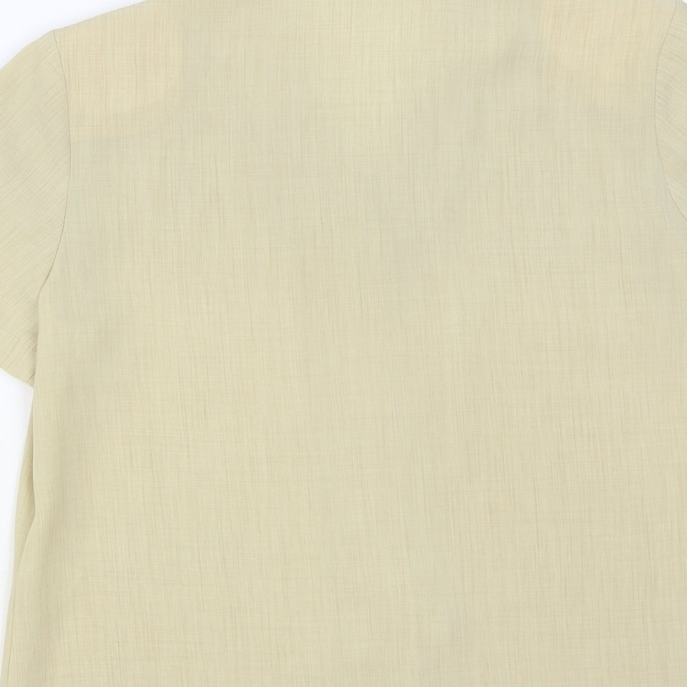 Berkertex Womens Beige Polyester Basic Button-Up Size 12 Collared