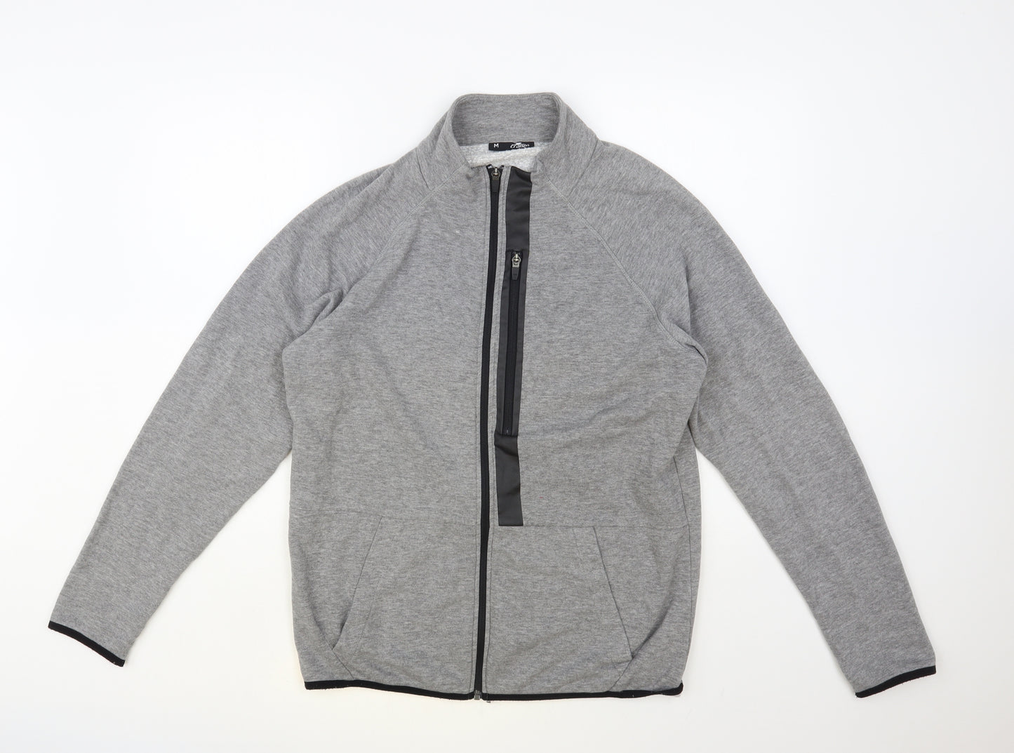 Crane Mens Grey Cotton Full Zip Sweatshirt Size M