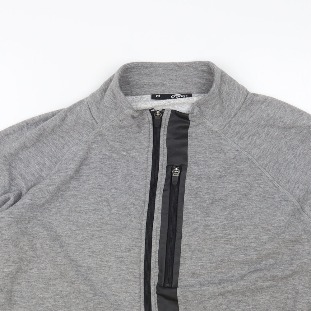 Crane Mens Grey Cotton Full Zip Sweatshirt Size M