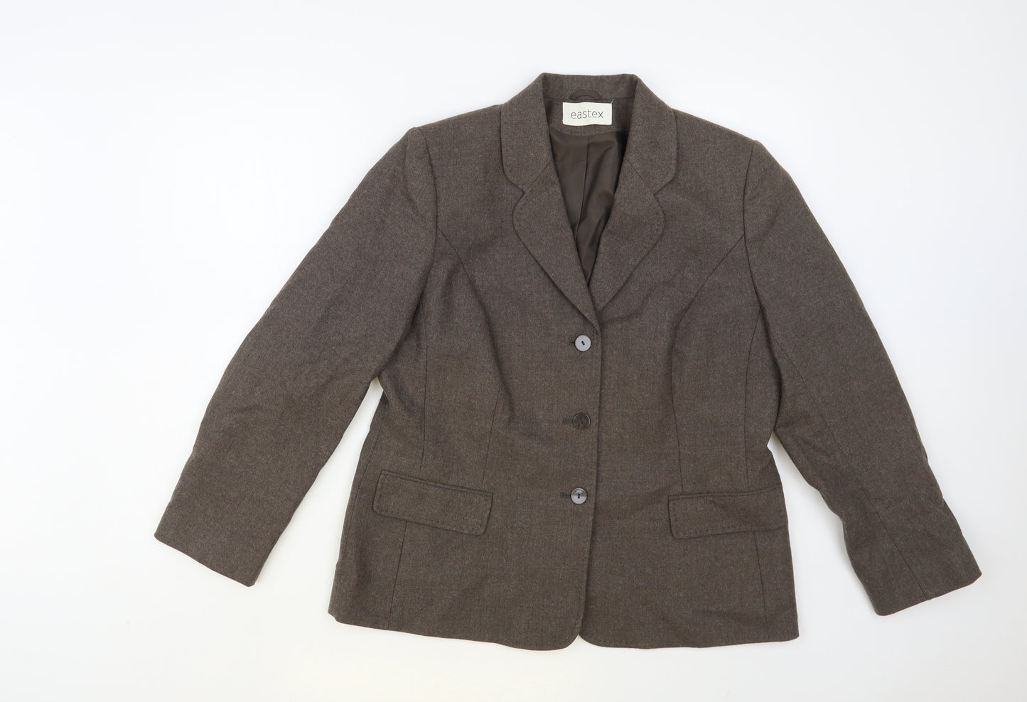 Eastex Womens Brown Jacket Blazer Size 14 Button