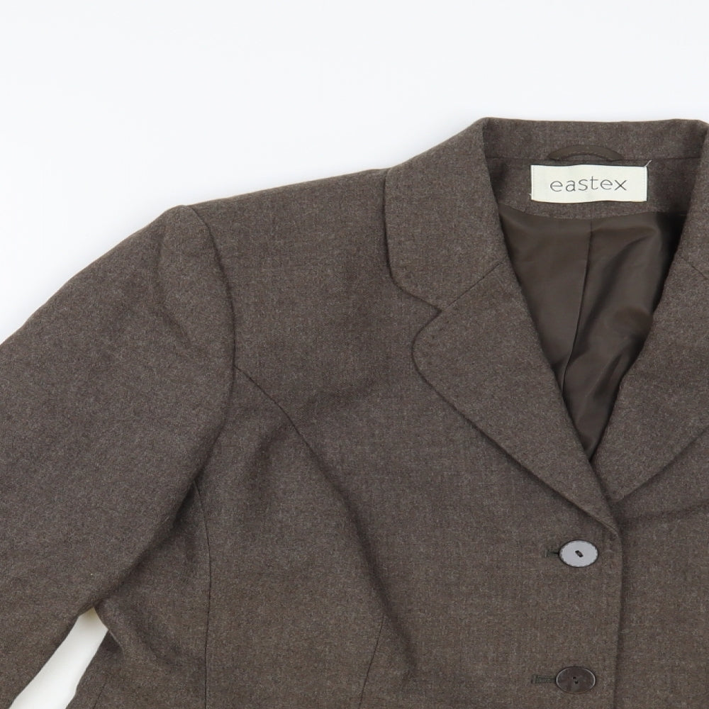 Eastex Womens Brown Jacket Blazer Size 14 Button