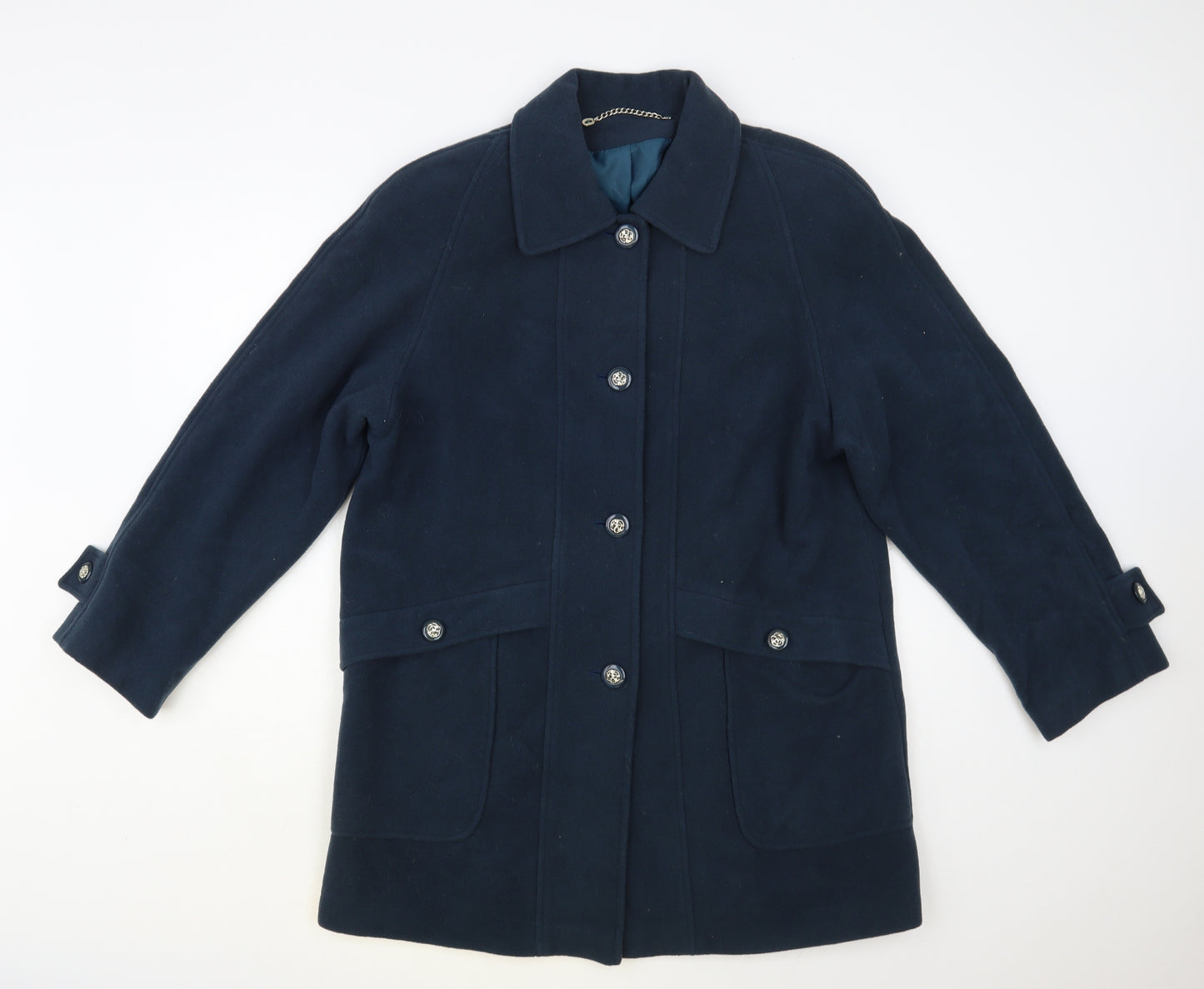 Berkertex Womens Blue Pea Coat Coat Size 14 Button
