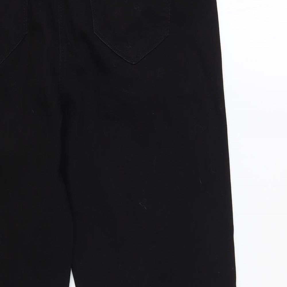 Bonmarché Womens Black Cotton Straight Jeans Size 14 L27 in Regular Button