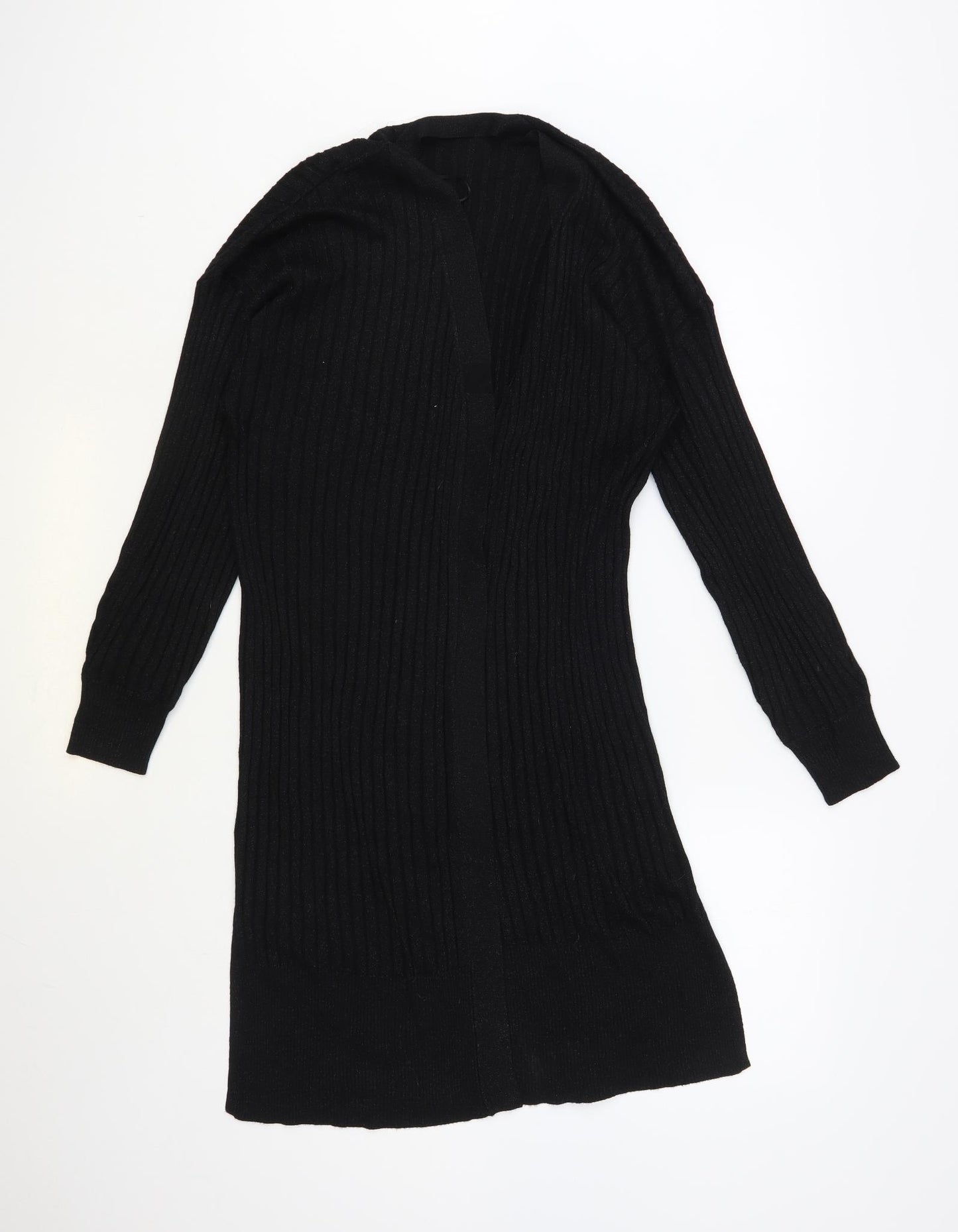 TU Womens Black V-Neck Viscose Cardigan Jumper Size 12