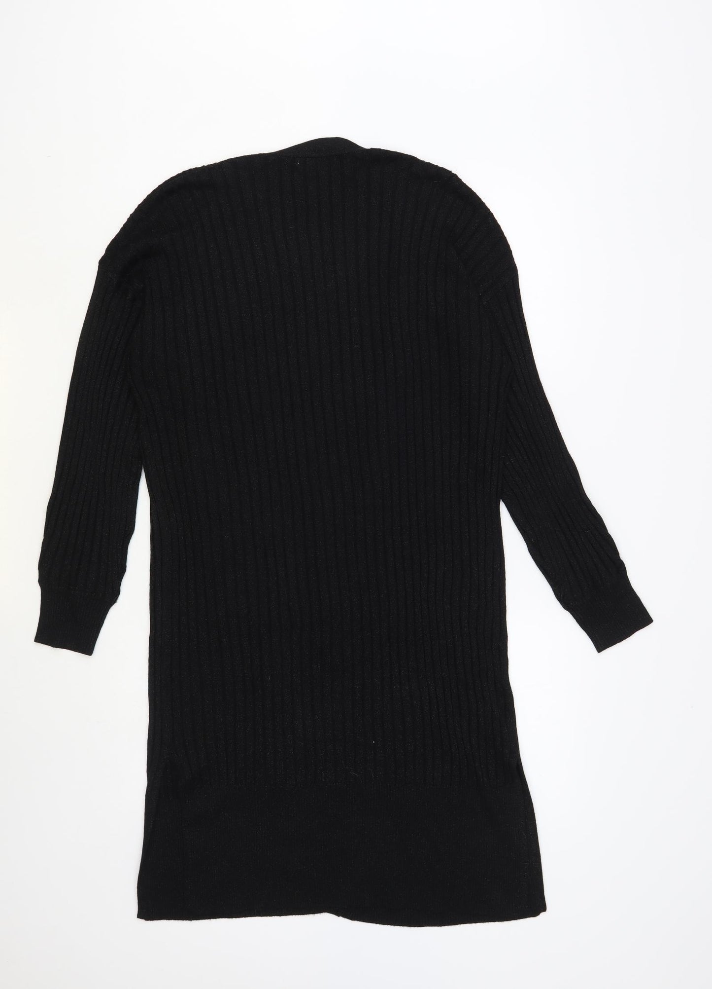 TU Womens Black V-Neck Viscose Cardigan Jumper Size 12