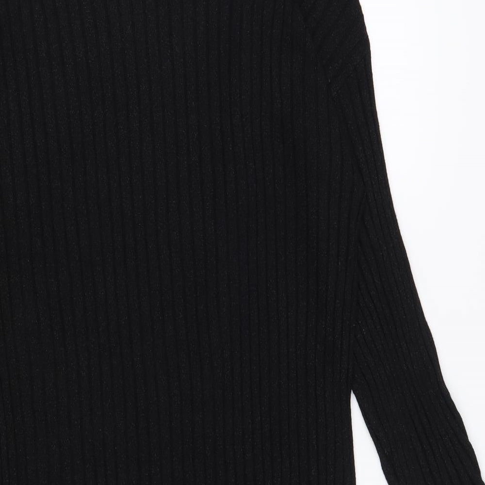 TU Womens Black V-Neck Viscose Cardigan Jumper Size 12