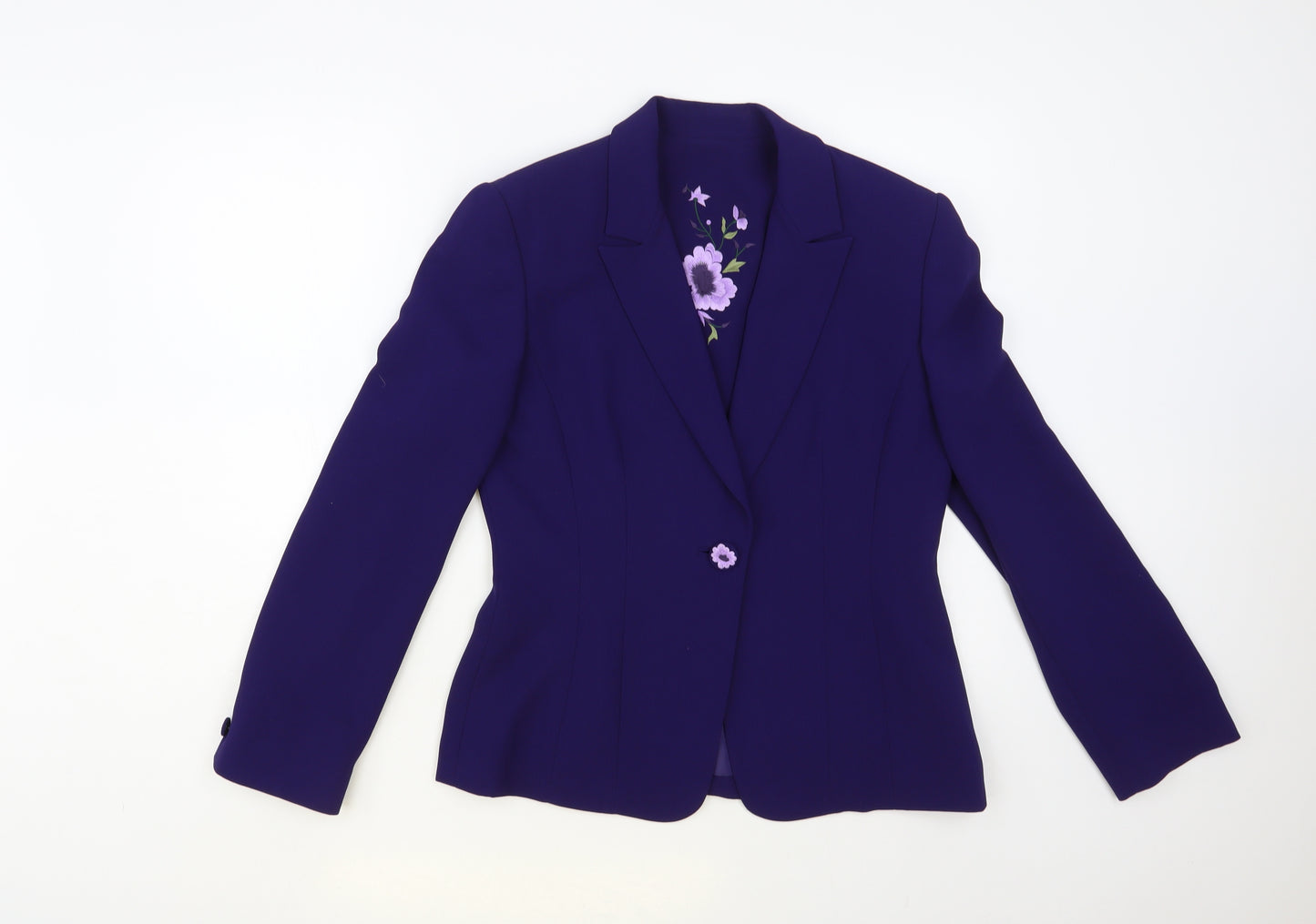 Country Casuals Womens Purple Jacket Blazer Size 10 Button
