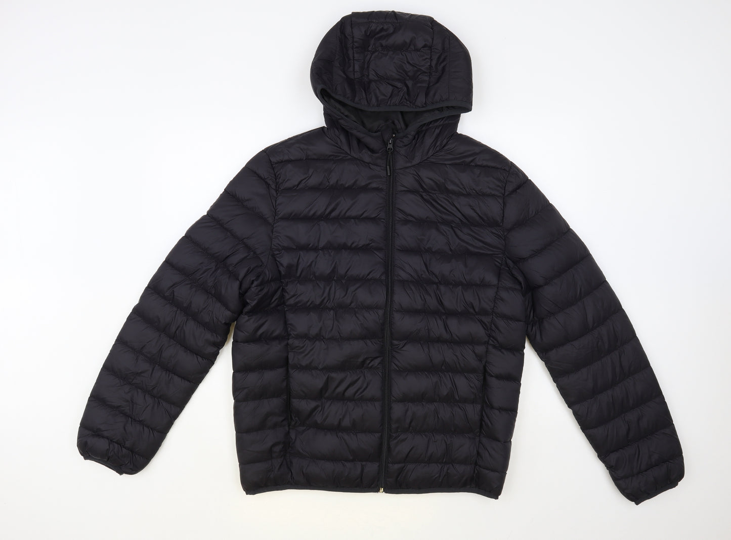 Primark Mens Black Quilted Jacket Size M Zip