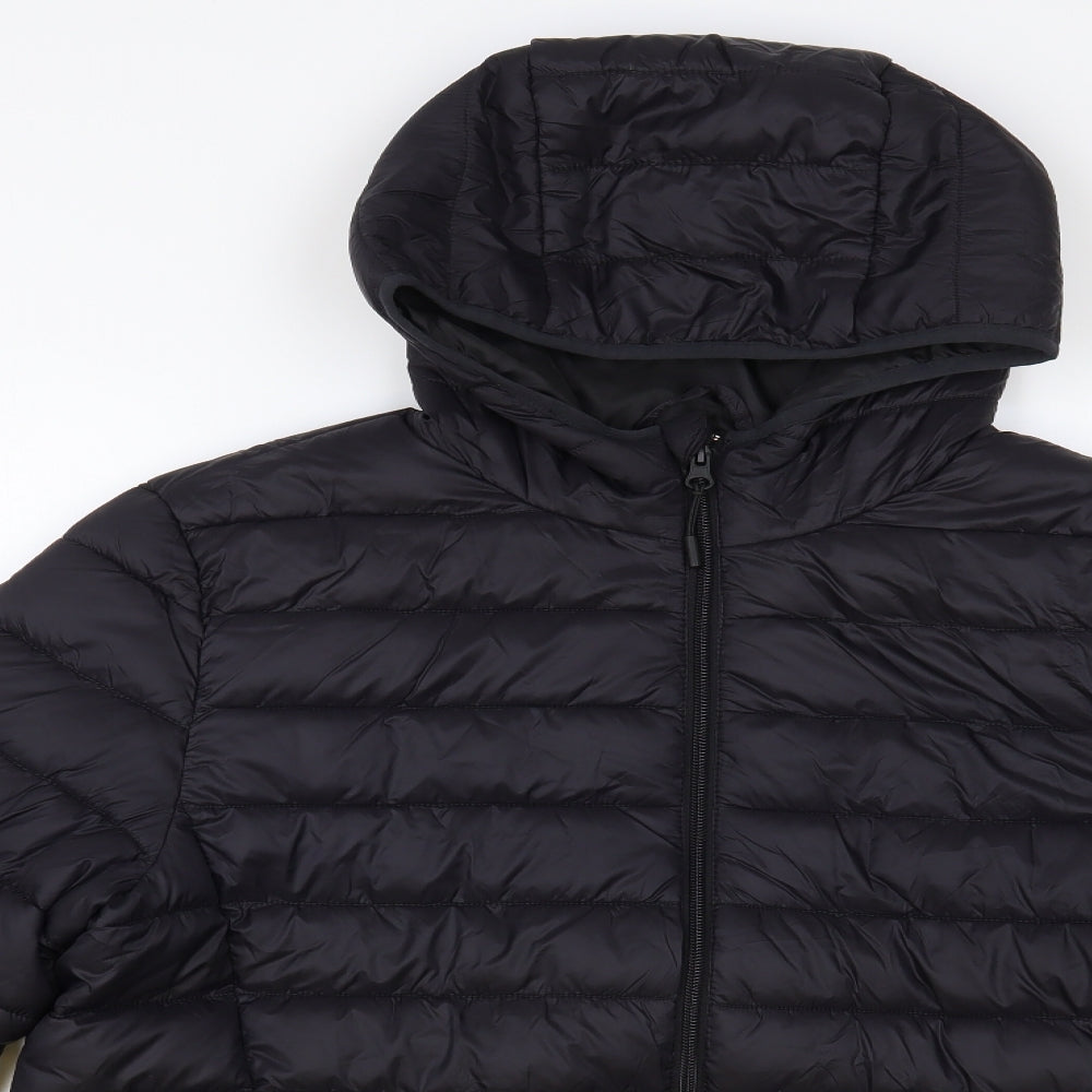 Primark Mens Black Quilted Jacket Size M Zip