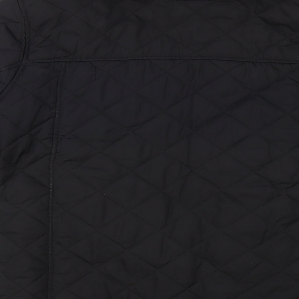 Matalan Mens Black Quilted Jacket Size M Zip