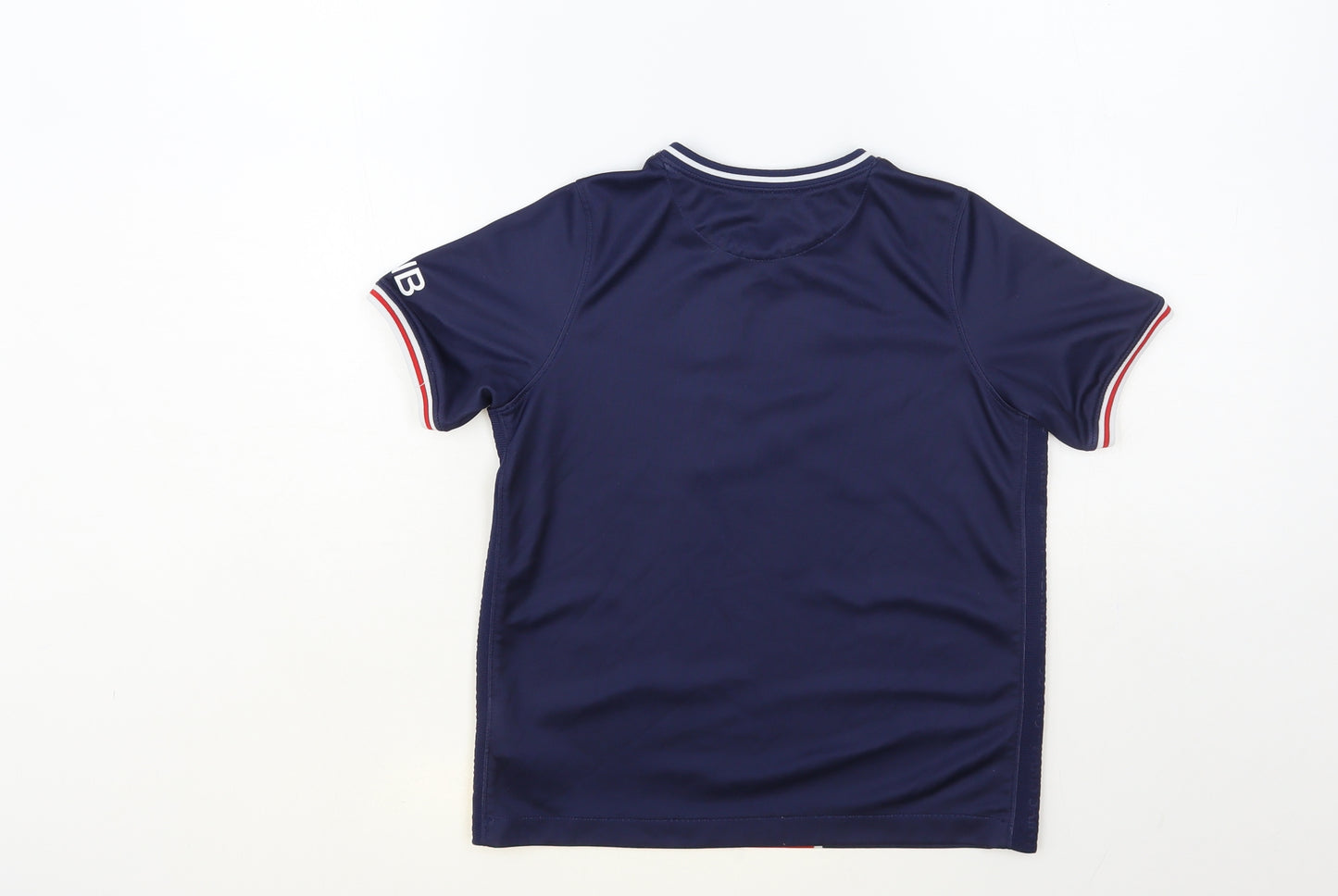 Nike Boys Blue Polyester Pullover T-Shirt Size 7-8 Years V-Neck Pullover - Paris Saint Germain