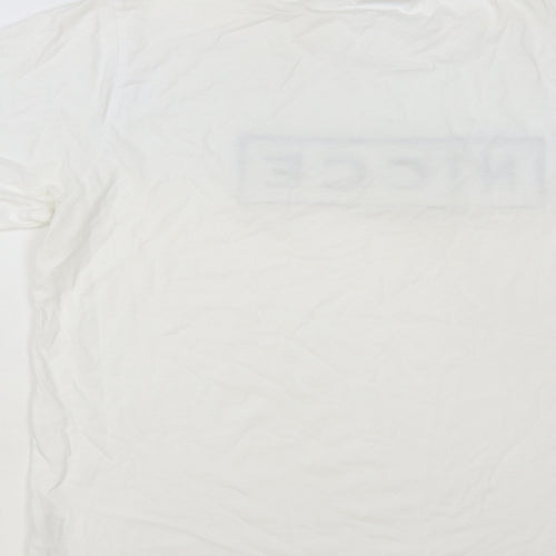 NICCE Mens White Cotton T-Shirt Size S Crew Neck
