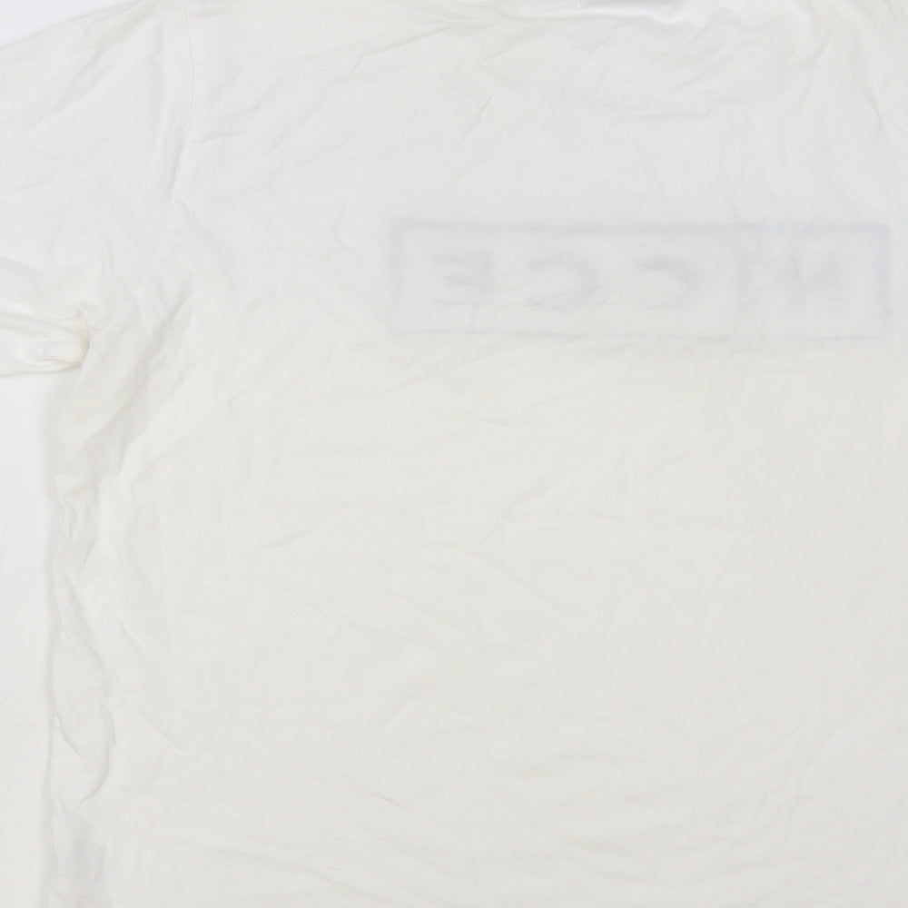 NICCE Mens White Cotton T-Shirt Size S Crew Neck