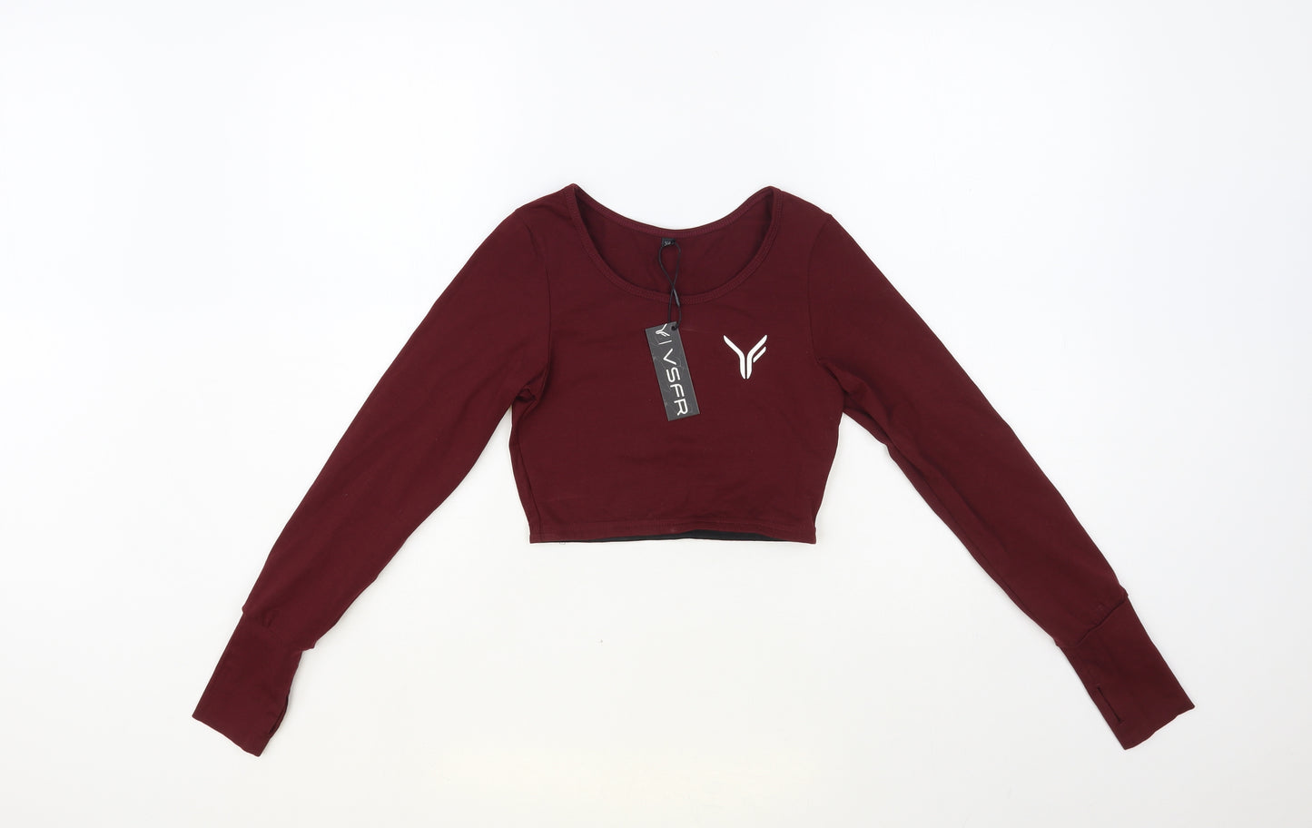 Versa Forma Womens Red Cotton Cropped T-Shirt Size XS Round Neck Pullover