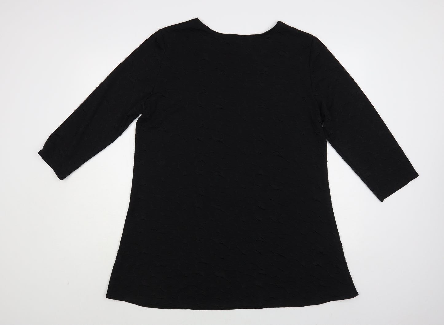 Saloos Womens Black Polyester Tunic Blouse Size 18 Round Neck - Textured