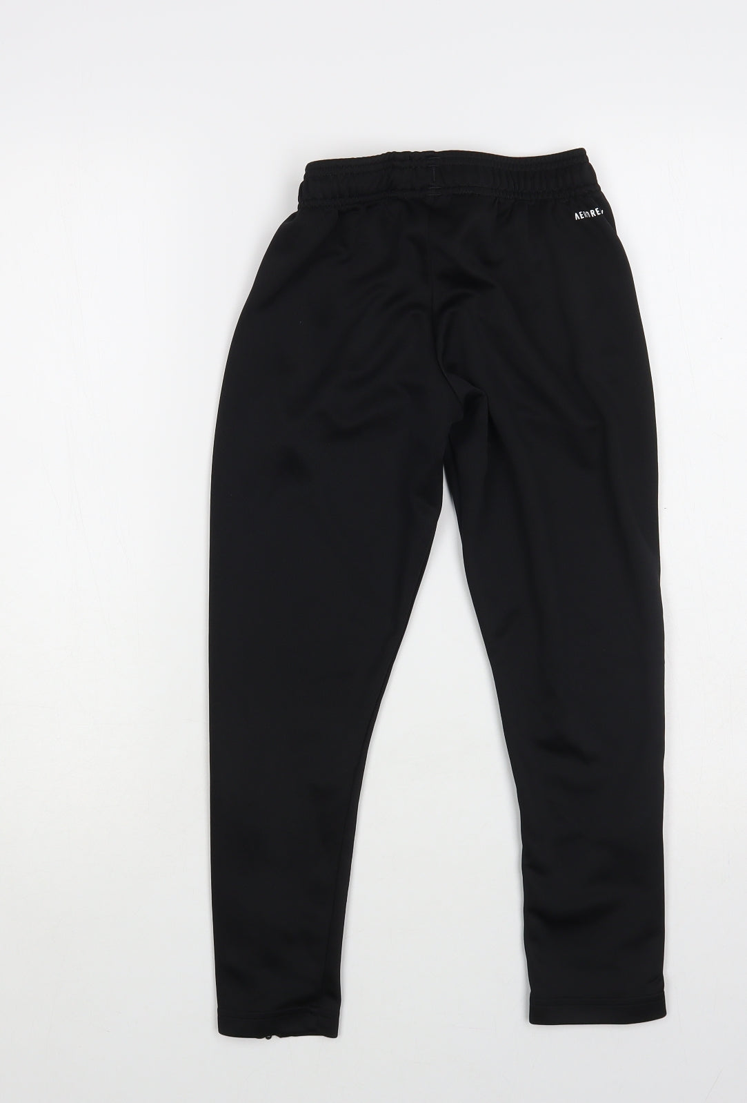 adidas Boys Black Polyester Jogger Trousers Size 7-8 Years Regular Drawstring