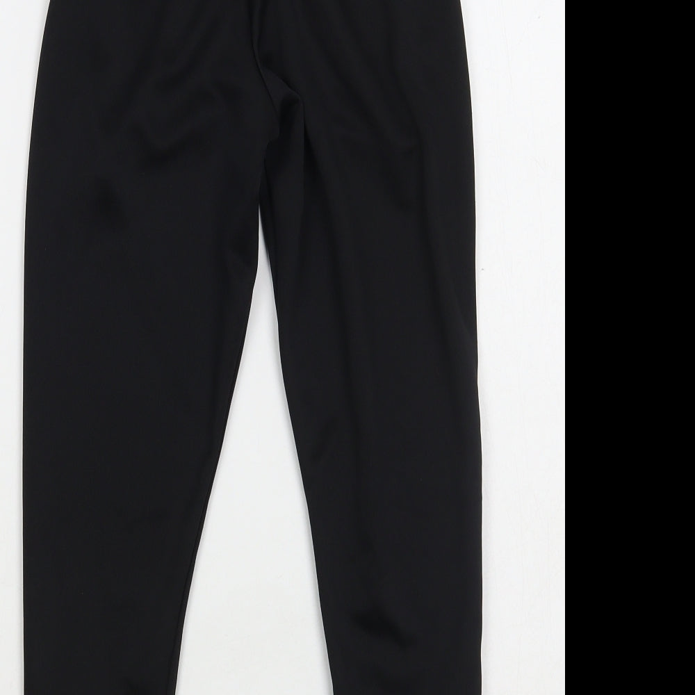 adidas Boys Black Polyester Jogger Trousers Size 7-8 Years Regular Drawstring