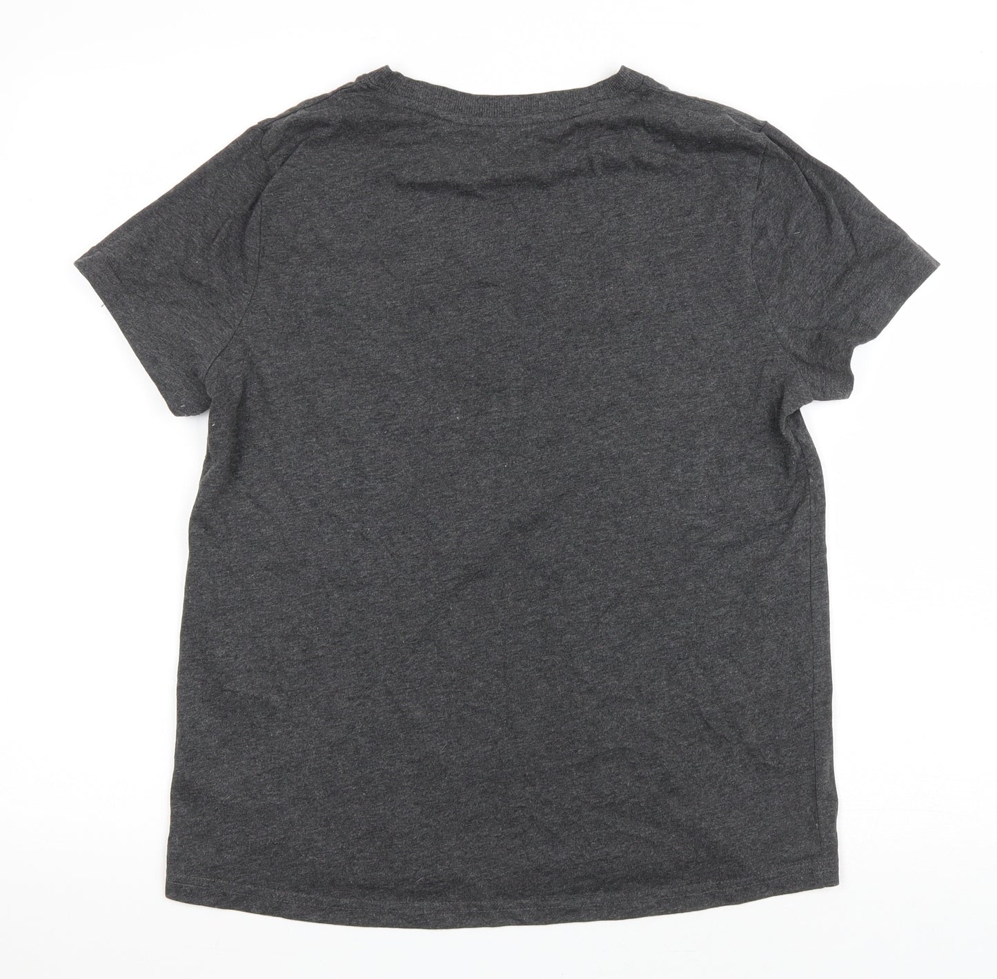 Primark Womens Grey Cotton Basic T-Shirt Size 12 Round Neck - Dumbo