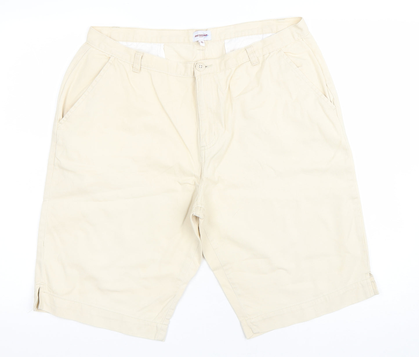 Dunlop Womens Beige Cotton Bermuda Shorts Size 16 L10.5 in Regular Zip