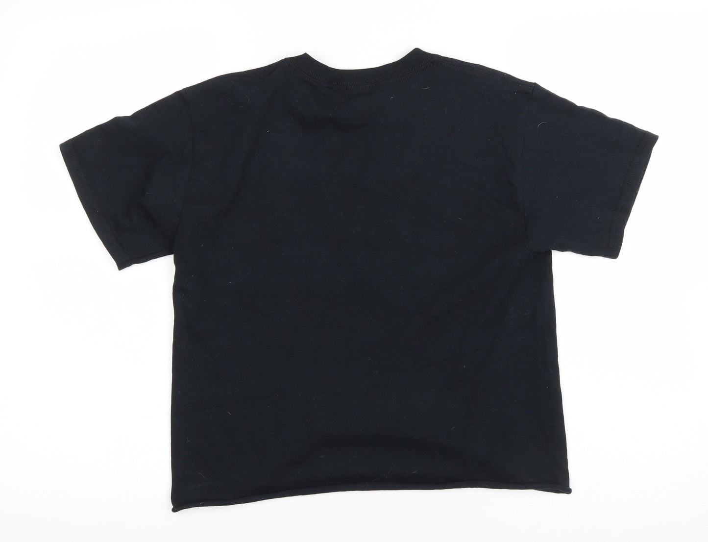 River Island Girls Black Cotton Basic T-Shirt Size 7-8 Years Round Neck Pullover - Love Story