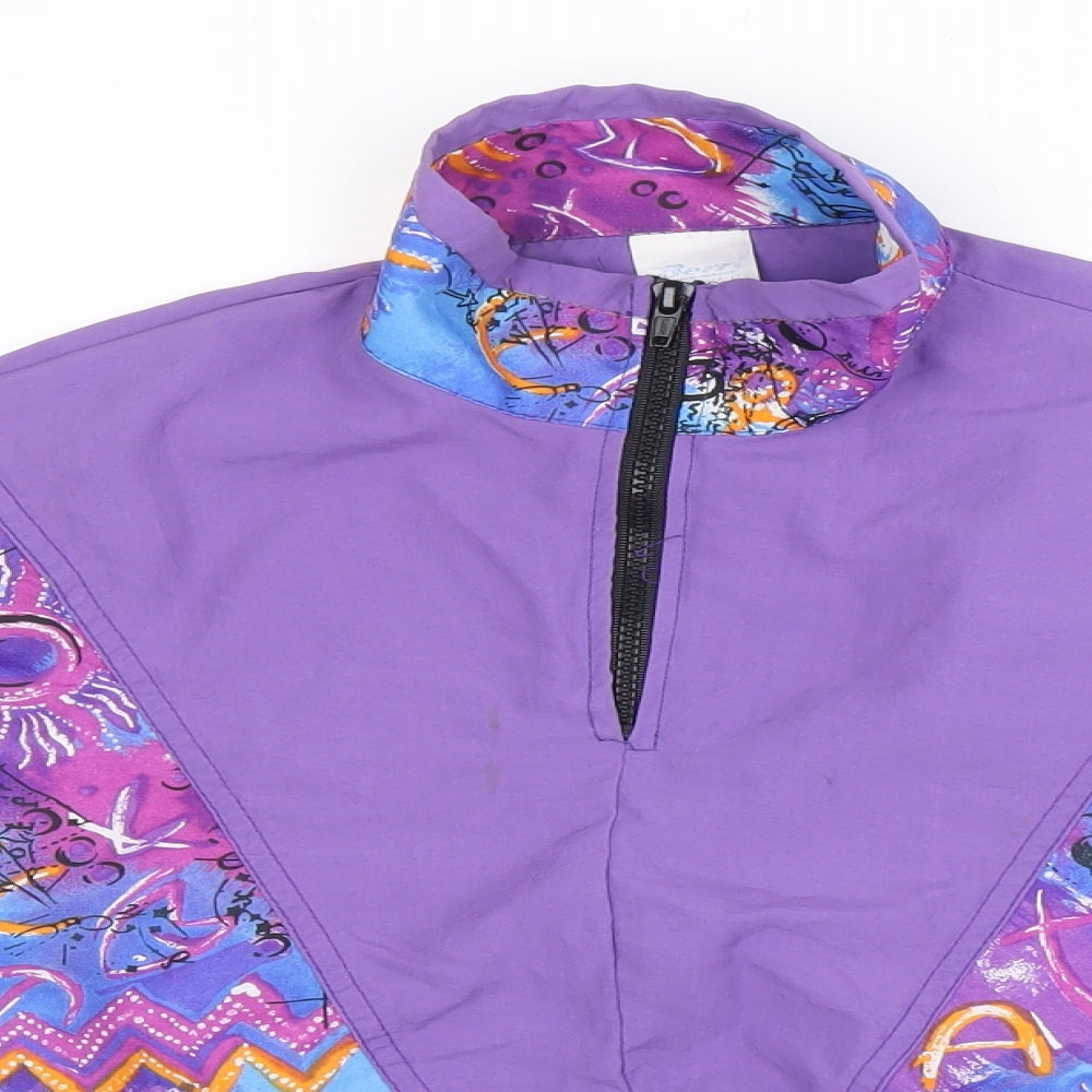 Berri Womens Purple Geometric Jacket Size S Zip - Astronomy