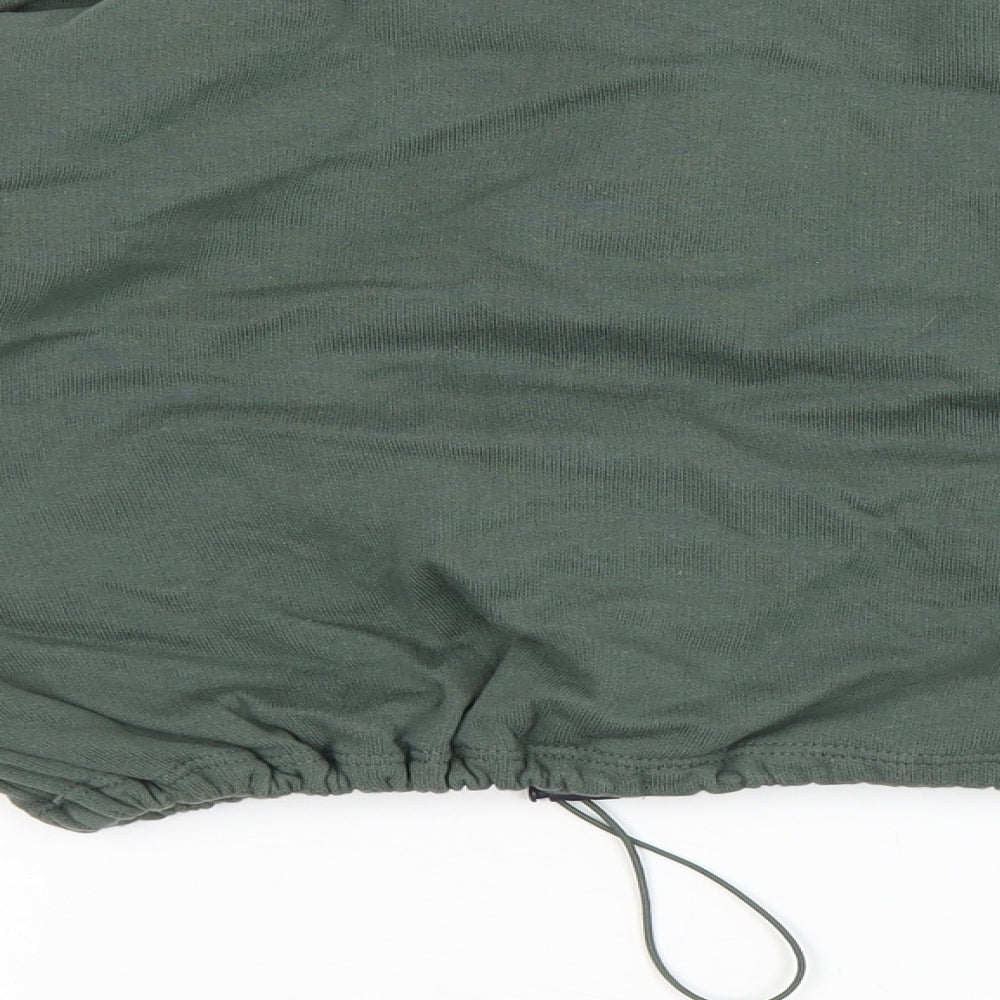 Iets Frans Womens Green Colourblock Cotton Cape Sweatshirt Size S Button - Iets Frans
