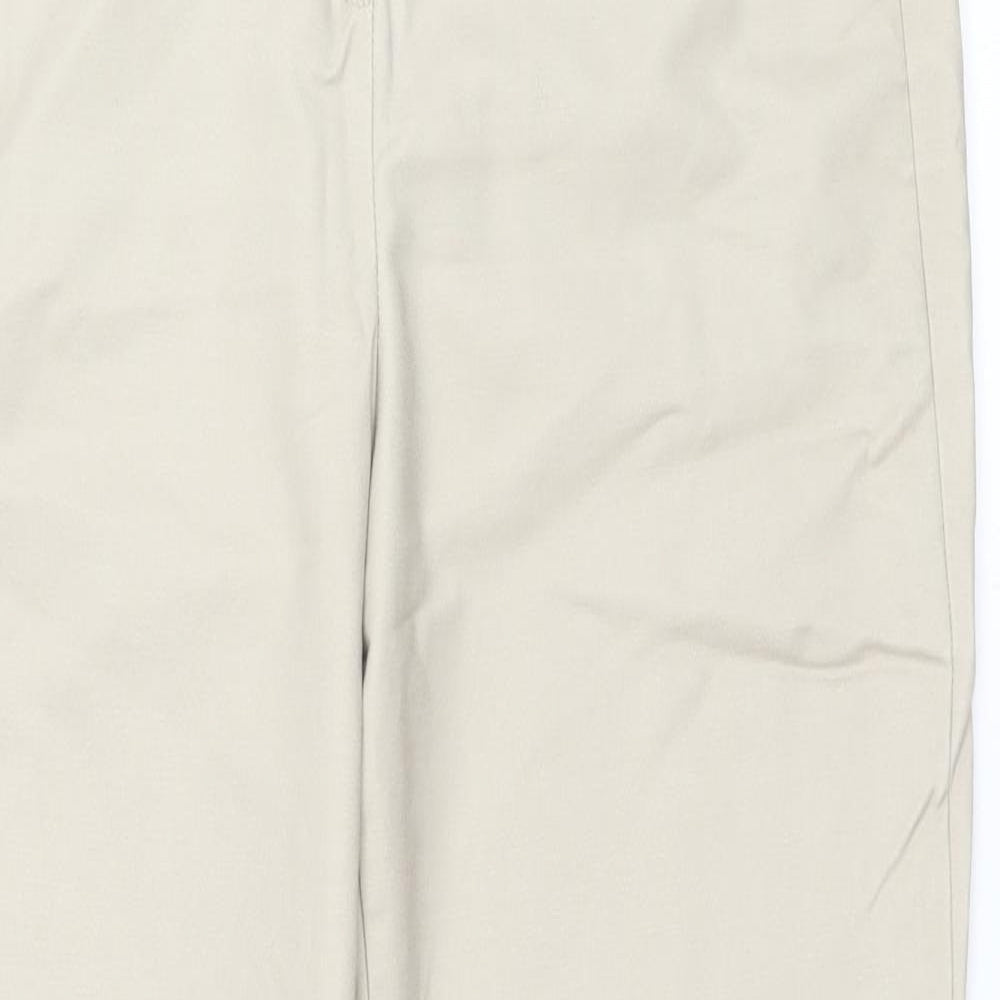 Autograph Womens Beige Cotton Trousers Size 10 L27 in Regular Zip