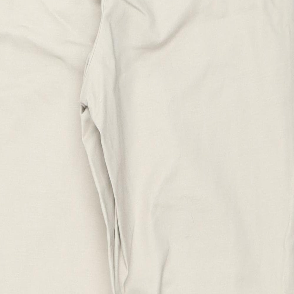 Autograph Womens Beige Cotton Trousers Size 10 L27 in Regular Zip