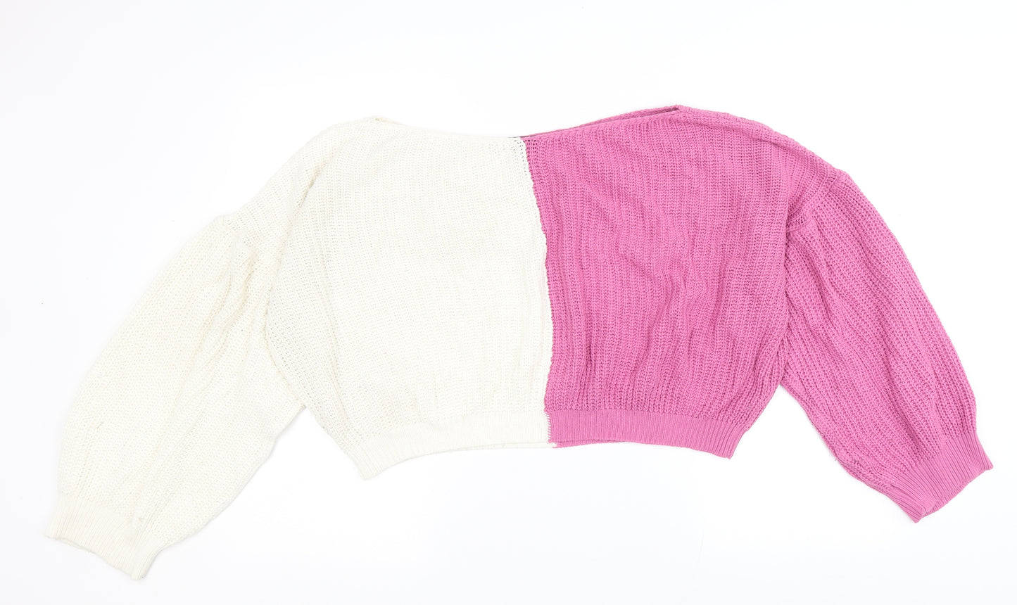 In the Style Womens Multicoloured Boat Neck Striped Acrylic Pullover Jumper Size 12