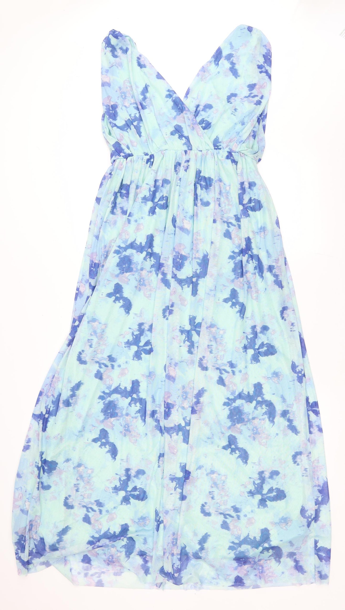 Ver Moda Womens Green Geometric Polyester Fit & Flare Size S V-Neck Pullover