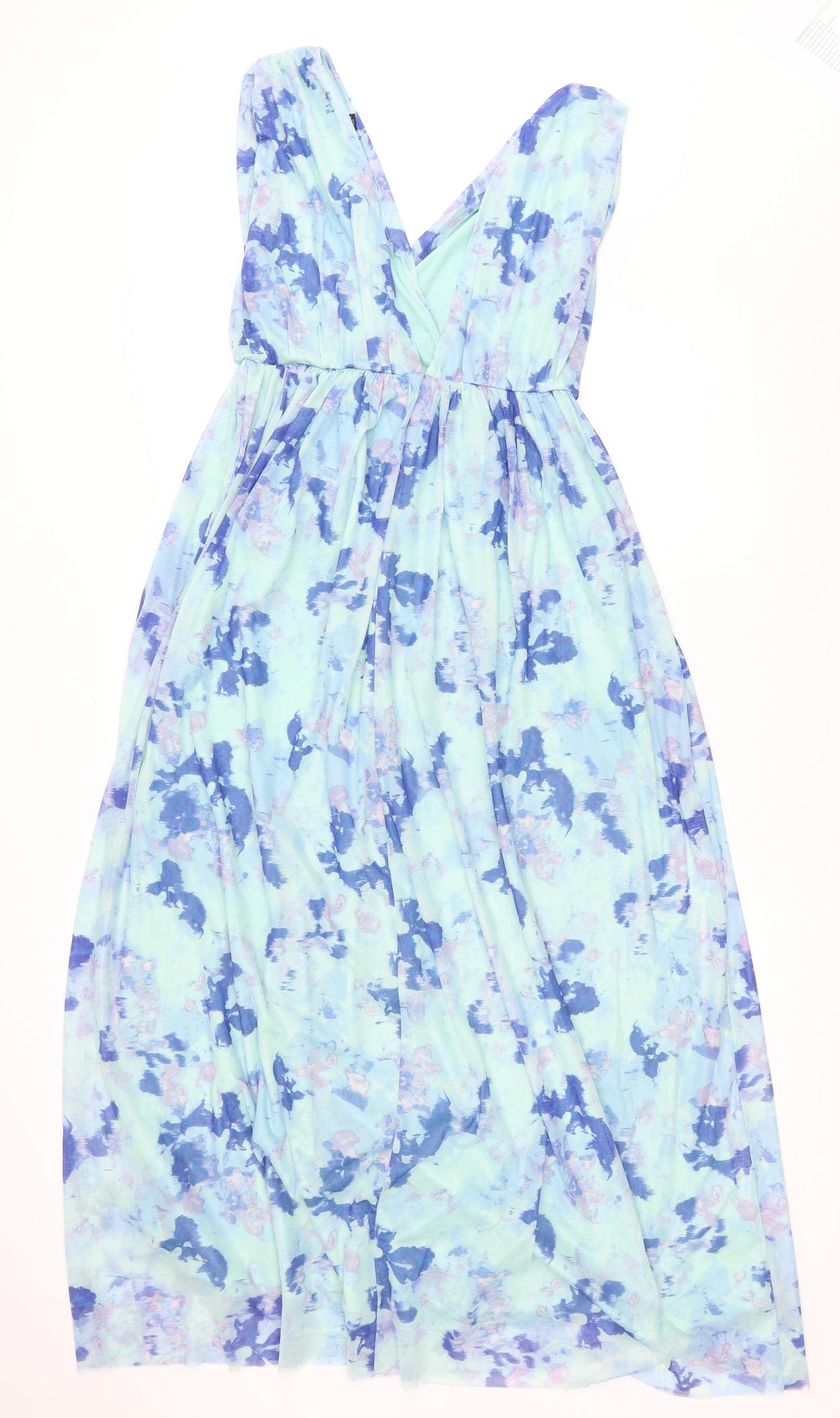 Ver Moda Womens Green Geometric Polyester Fit & Flare Size S V-Neck Pullover