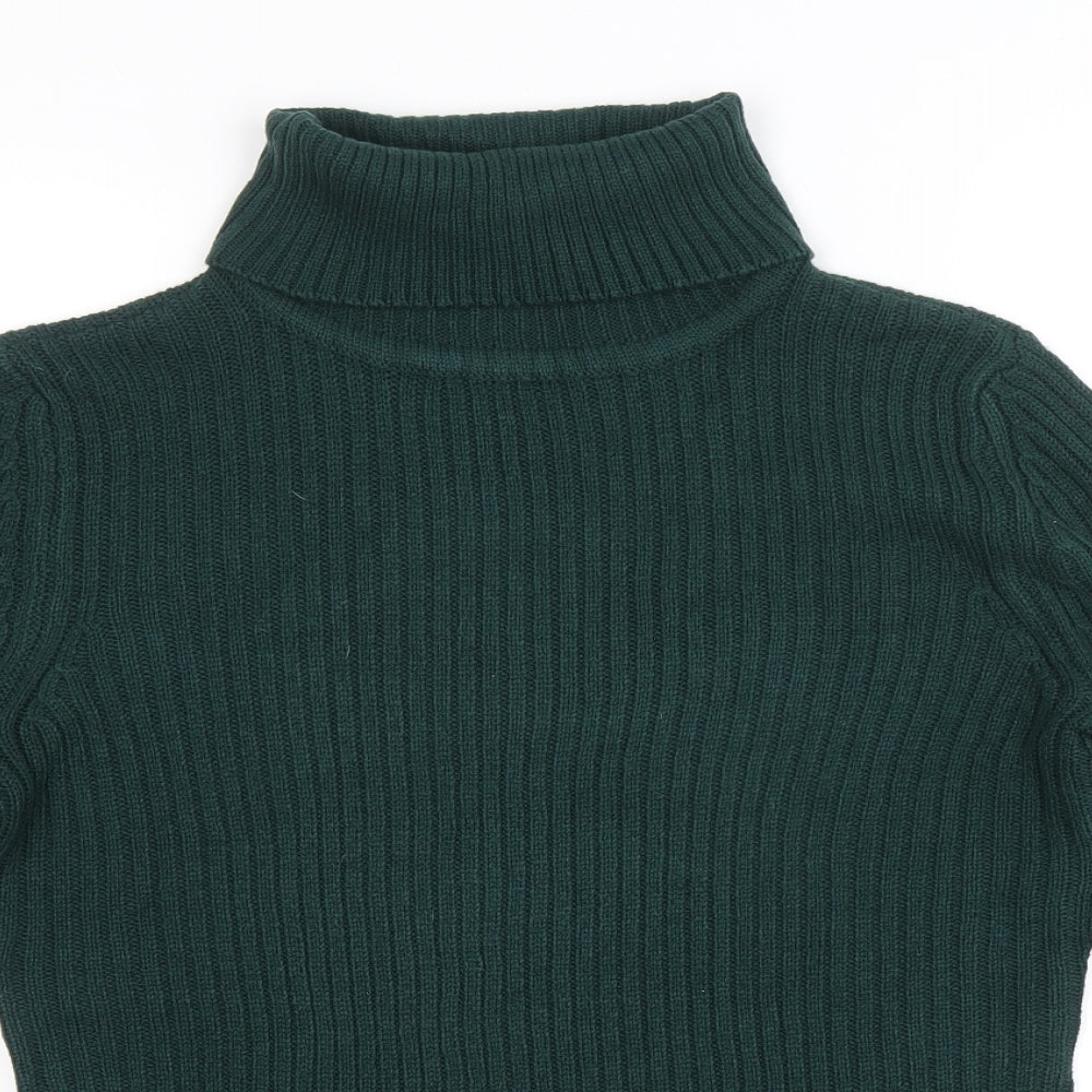Bonprix Collection Mens Green Roll Neck Acrylic Pullover Jumper Size S