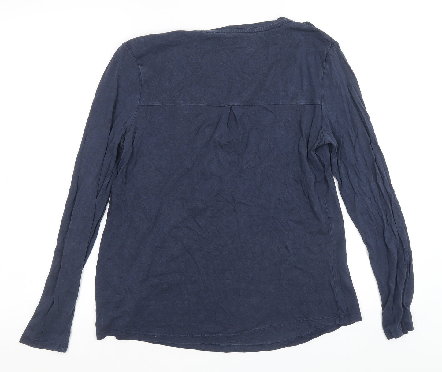 NEXT Womens Blue Lyocell Basic T-Shirt Size 12 V-Neck