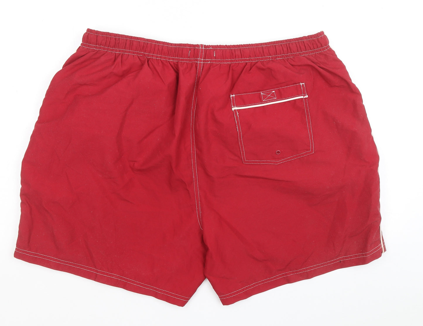 George Mens Red Polyester Sweat Shorts Size 2XL Regular Drawstring - Swim Shorts