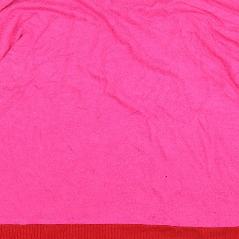 NEXT Womens Pink Round Neck Viscose Pullover Jumper Size 14 - Stars