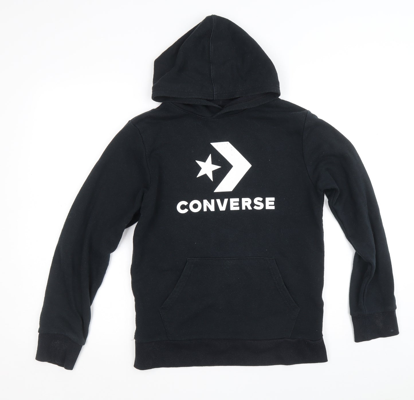 Converse Boys Black Cotton Pullover Hoodie Size 12-13 Years Pullover
