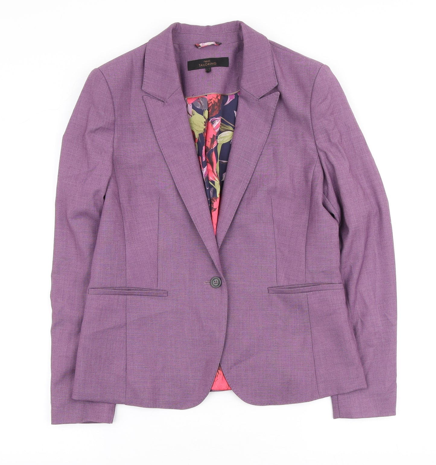 NEXT Womens Purple Polyester Jacket Blazer Size 12